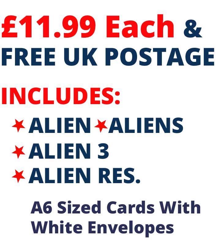 Alien 4 Card Set £11.99 Includes Alien, Aliens, Alien 3, Alien Resurrection Cards